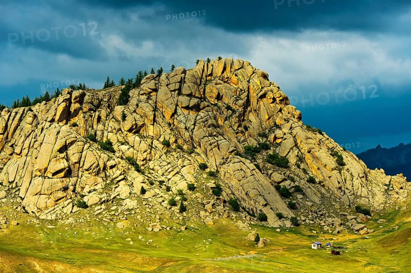 Mountain in the steppe landscape