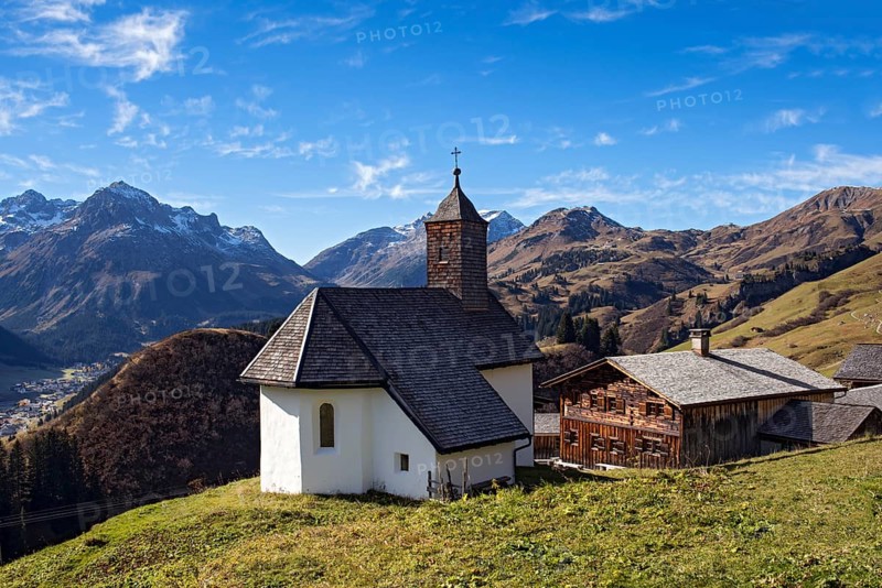Walser settlement Burstegg with listed catholic church