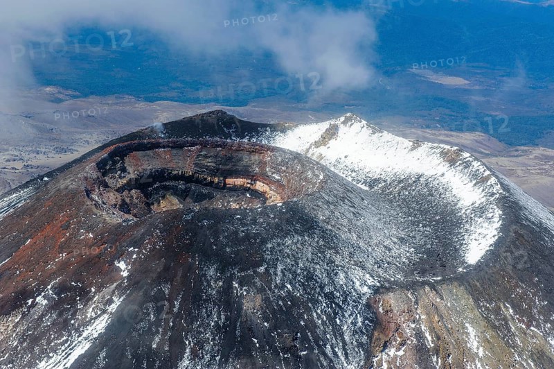 Aerial view of the crater of Mount Ngauruhoe