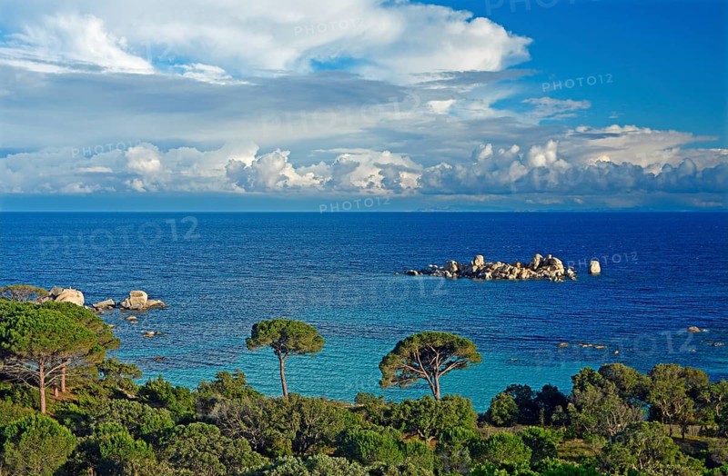 Bay of Palombaggia with turquoise blue sea