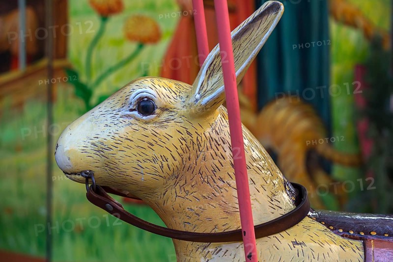 Hare head of a nostalgic children's carousel