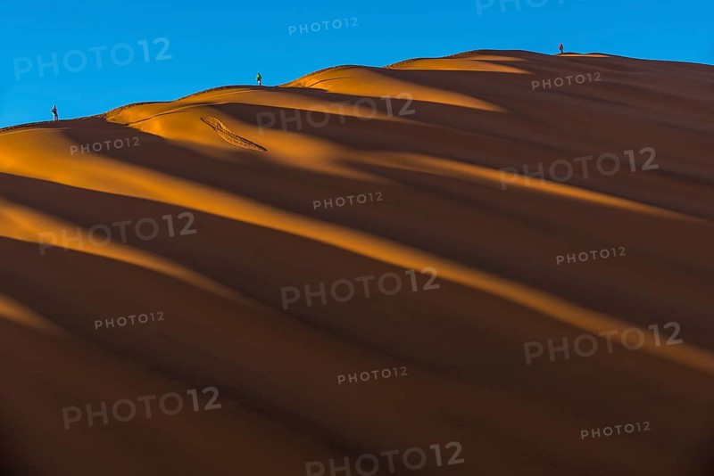Tourists climb on a sand dune in the Sossusvlei