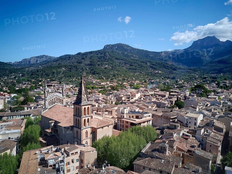 View of the old town with church of St. Bartholomew