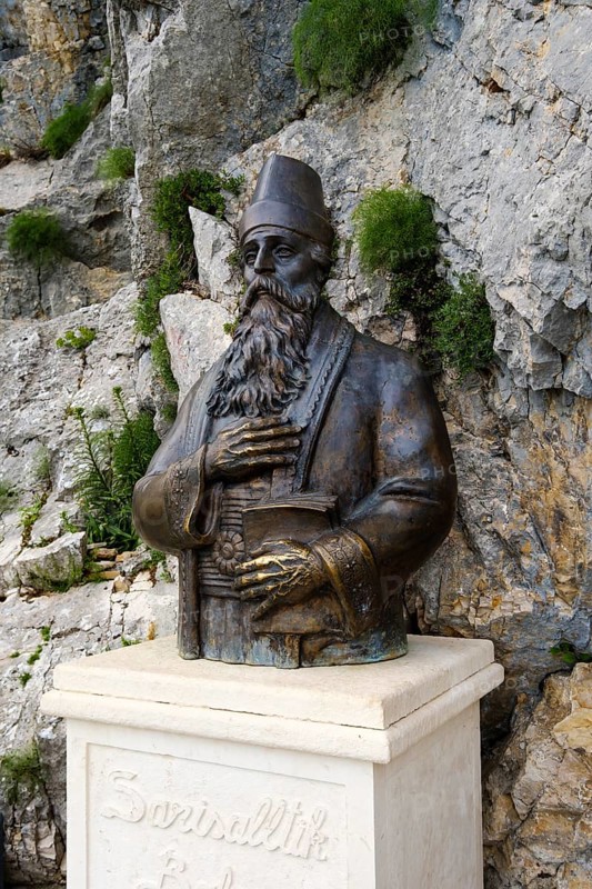 Bust Sari Salltik (Sari Saltuk) at his tomb in Skanderbeg Mountains