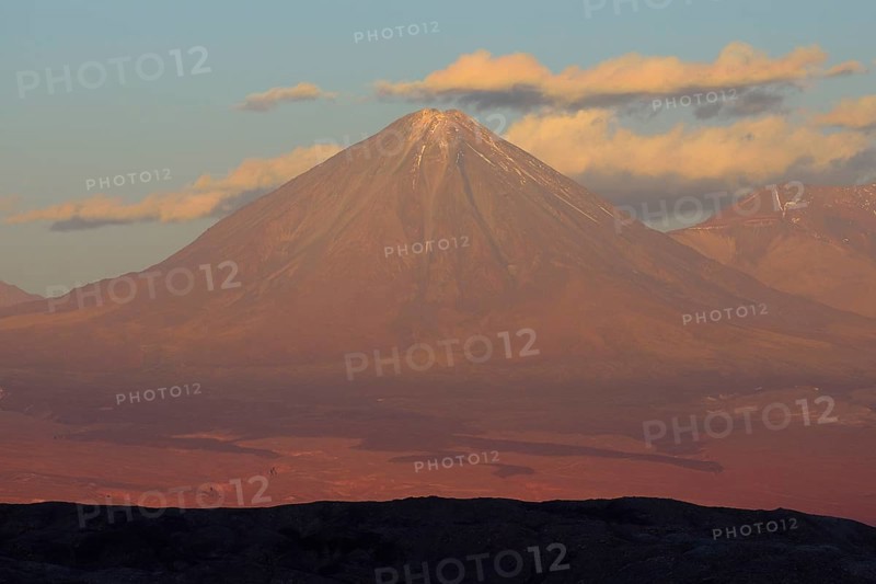Licancabur volcano at sunset
