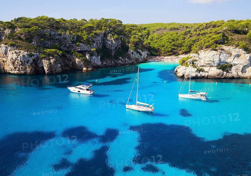 Sailboats at anchor