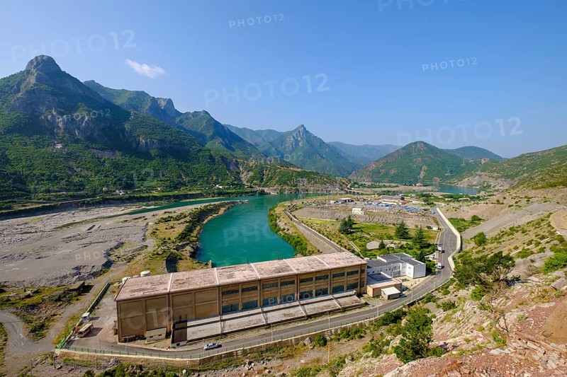 Hydroelectric power station at dam of the Koman Dam