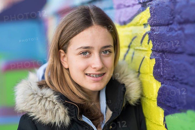 Teenager with braces