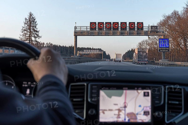 Electronic traffic signs on the A9 motorway