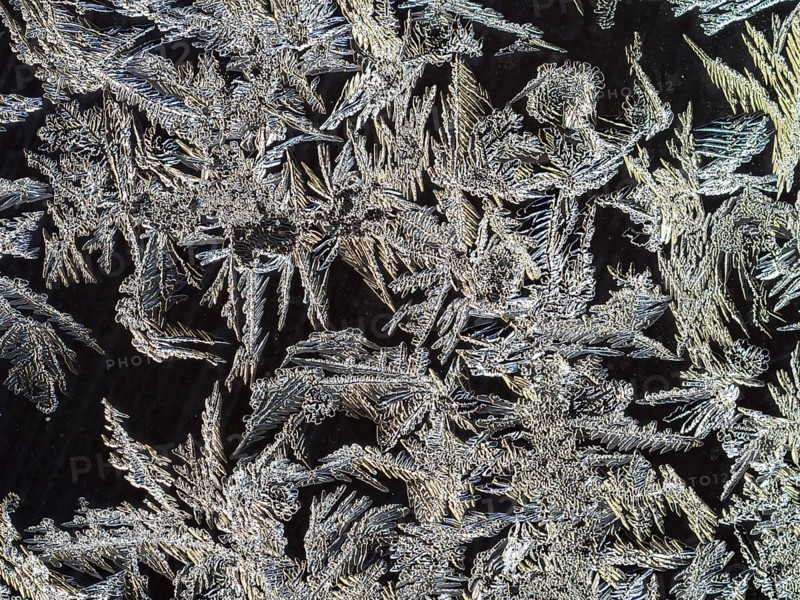 Ice crystals at a window