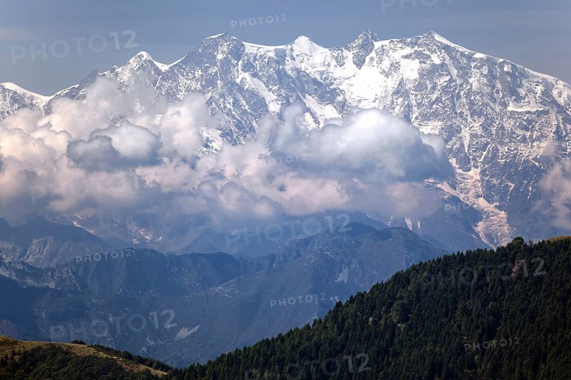 View from Morissolino to the snow-covered Monte Morissol-Rosa-Massif