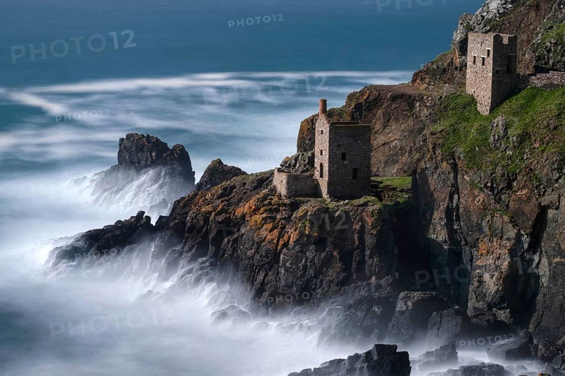 Rocky coast with ruins