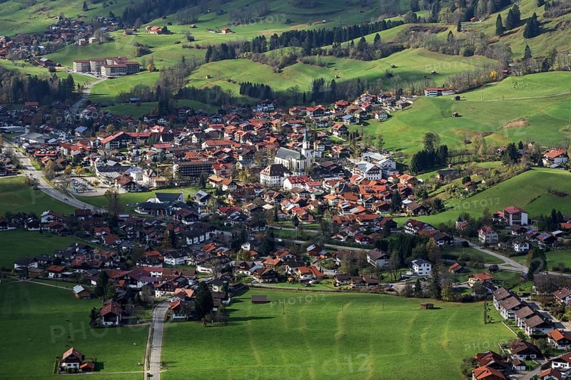 View of Bad Hindelang in the Ostrachtal