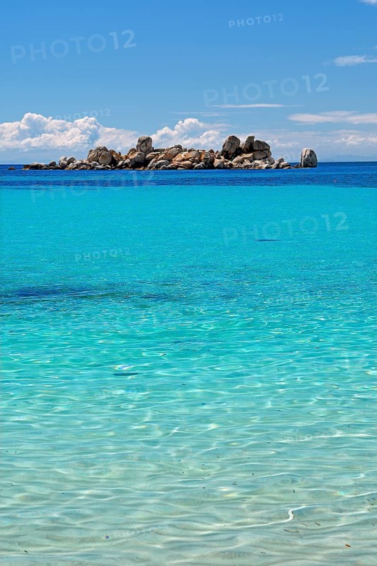 Palombaggia beach with turquoise green sea