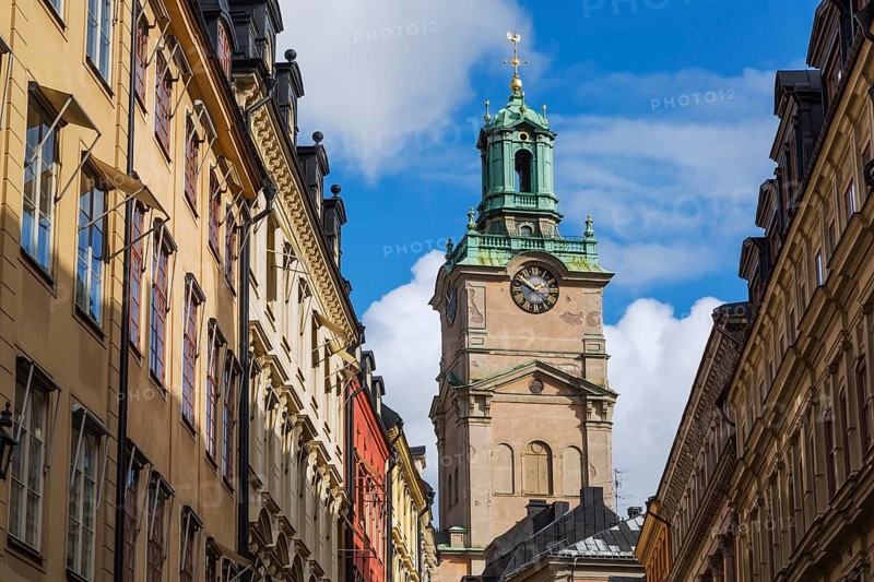 Old architectural buildings and the church of St-Nicholas also known as Storkyrkan cathedral