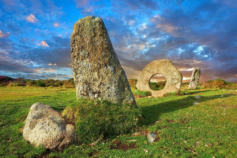 Men-an-Tol or Men an Toll known locally as the Crick Stone