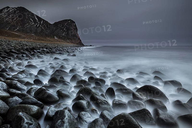 Rocky coast with surf