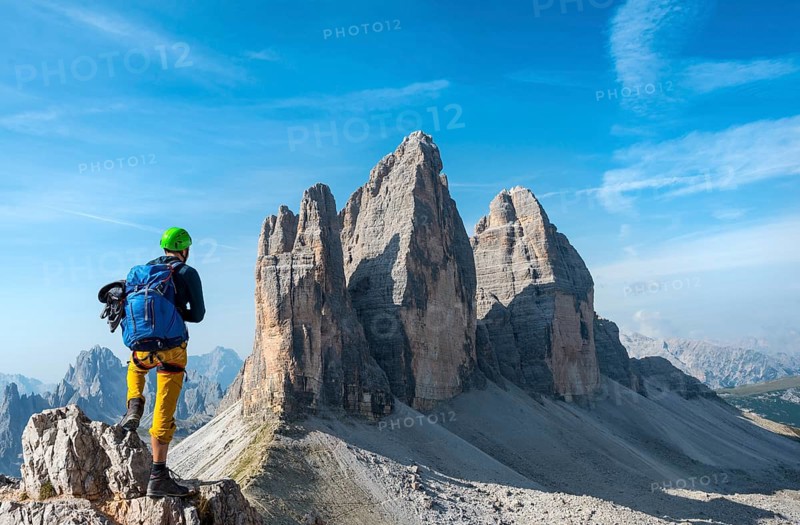 Hikers on the via ferrata to Paternkofel