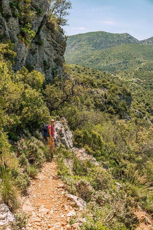 Female hiker on a hiking trail