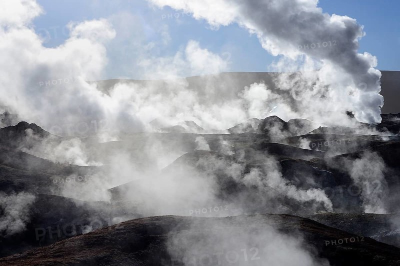 Fumaroles at the highest geothermal field in the world