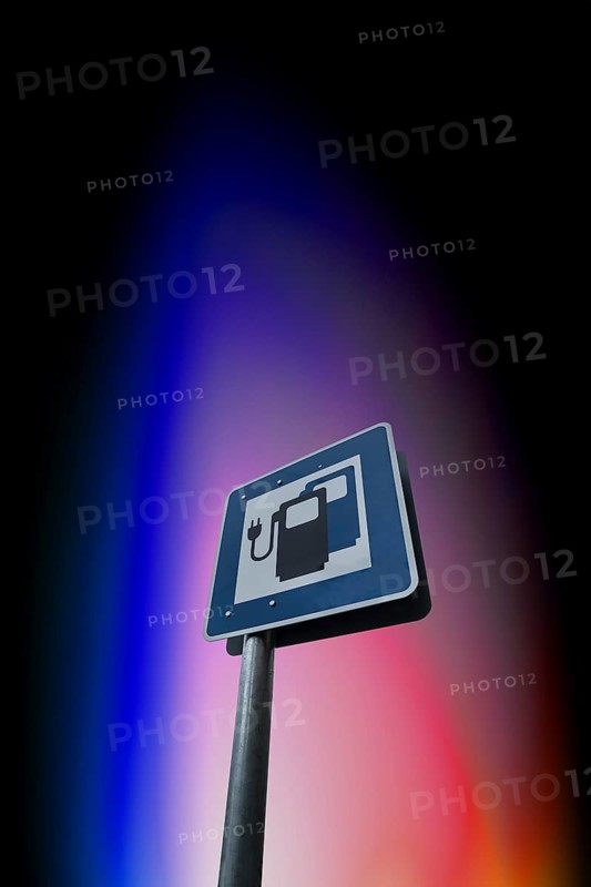 Information sign for electric car charging stations