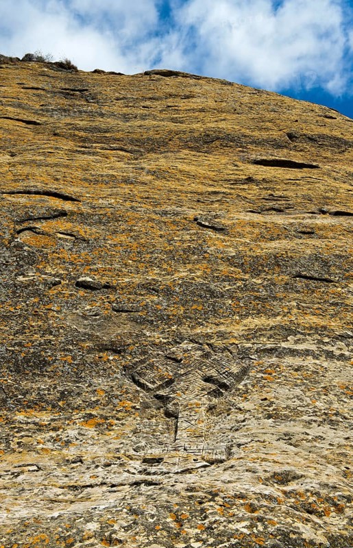 Ethiopian-orthodox cross carved in stone