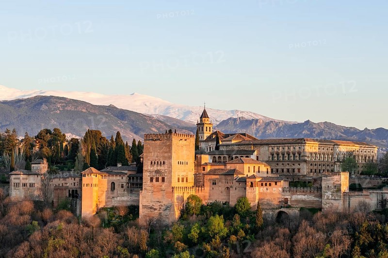 Alhambra on the Sabikah hill at sunset