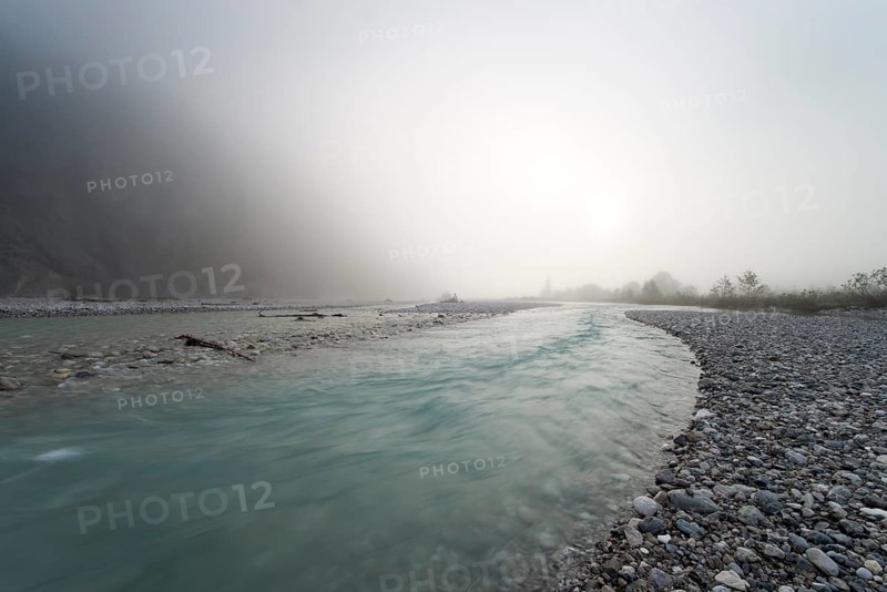 Upper Isar at morning fog