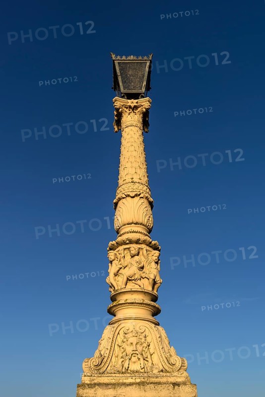 Historic lantern on the Schlossbrucke in the evening light
