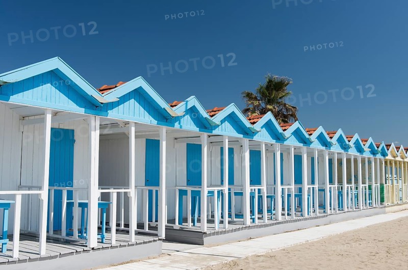 Colorful beach huts