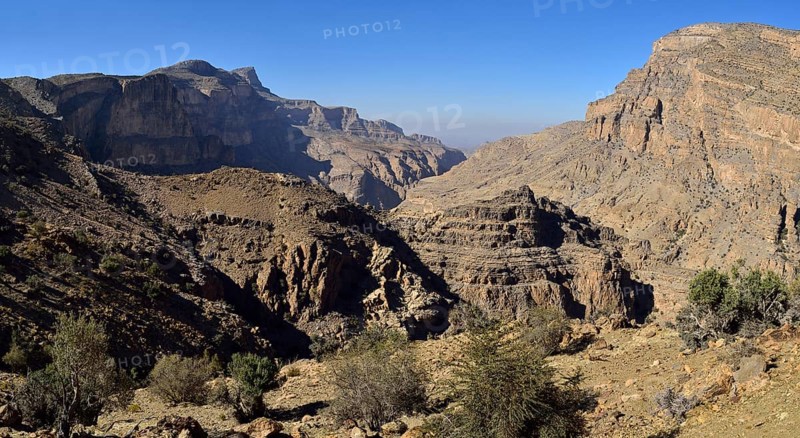 Wadi An Nakhur gorge towards Jabal Shams