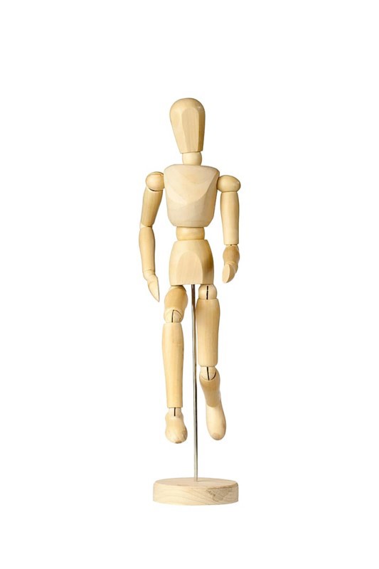 Wooden stickman running