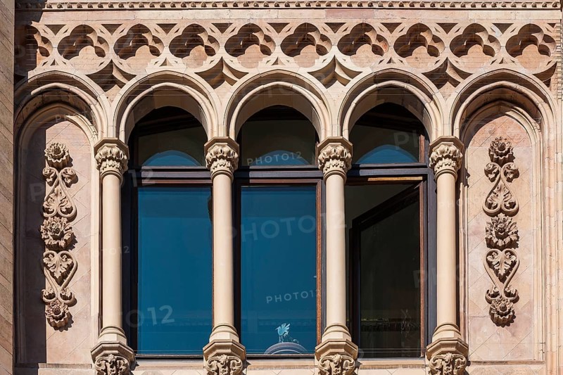 Arched windows on the facade
