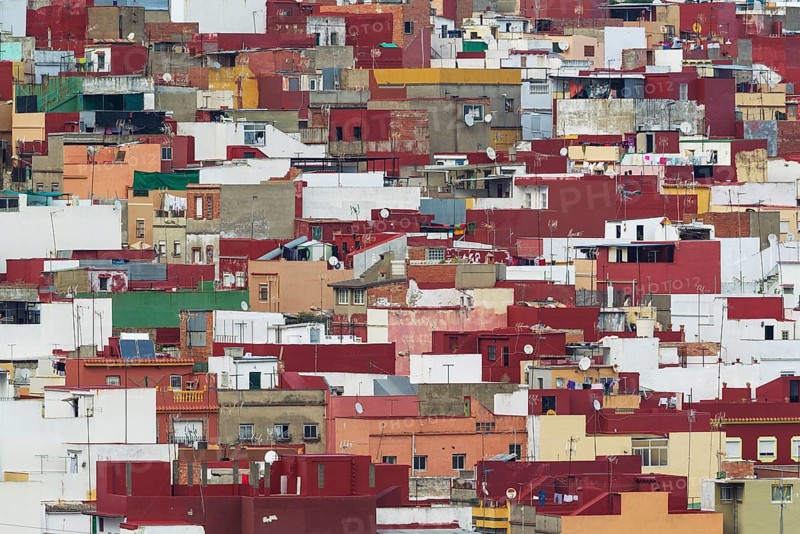 Colourful popular quarter in Algeciras