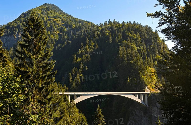 Salginatobel Bridge with three-hinged arch made of reinforced concrete