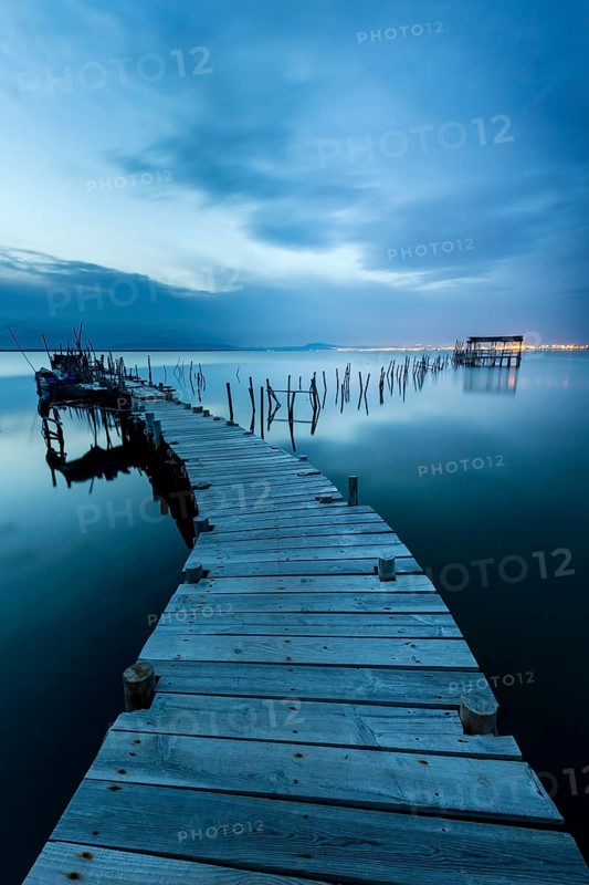 Landing stage in the calm sea