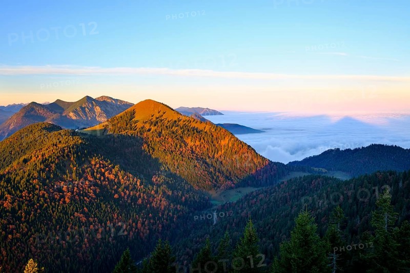 Jochberg and Herzogstand in the morning light