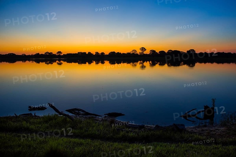 River landscape with Rio Negro at sunset