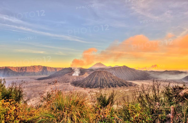 Smoking volcano Gunung Bromo
