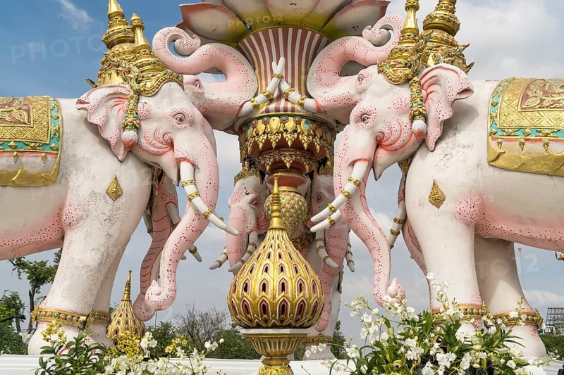Statue of three-headed elephant Erawan