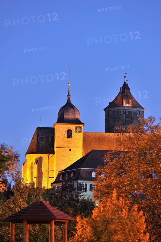 Old town with Schoch Tower and church St. Cyriakus