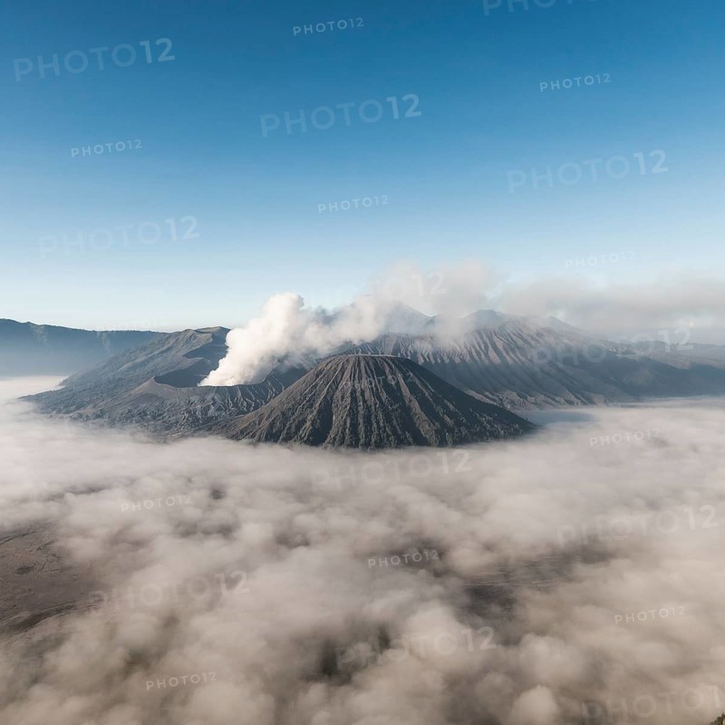 Mount Bromo volcanic clouds