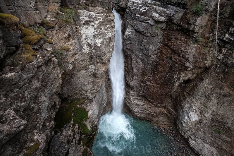 Waterfall of Johnston Creek in Johnston Canyon