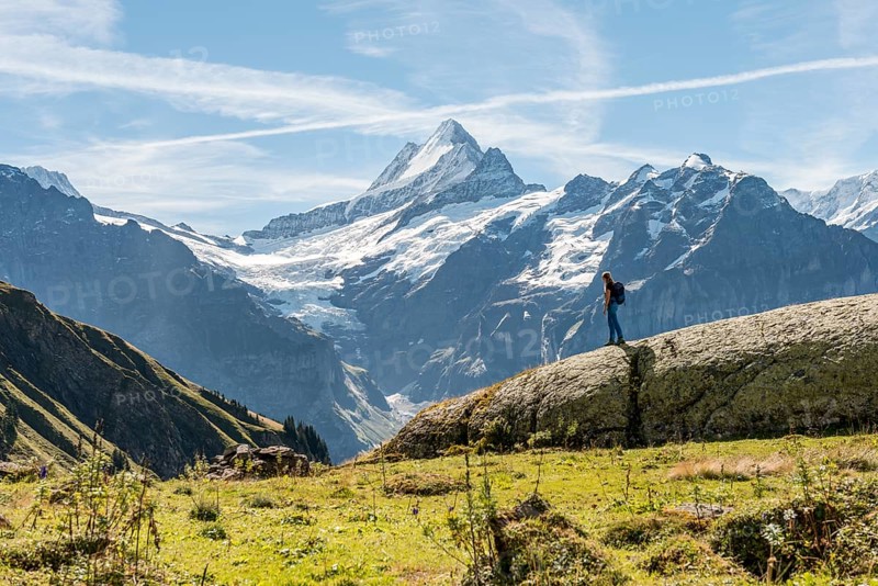 Hiker on a rock