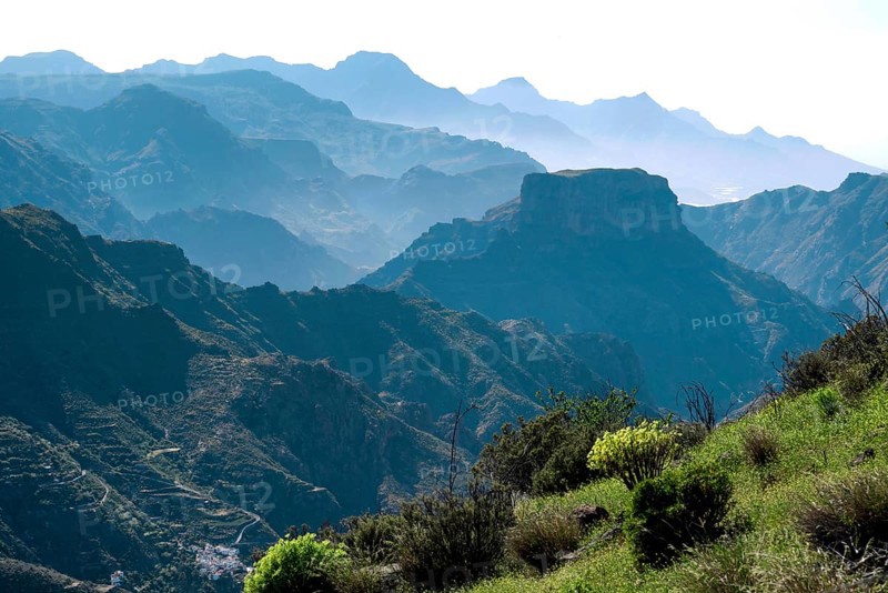 View on mountains from Roque Bentayga