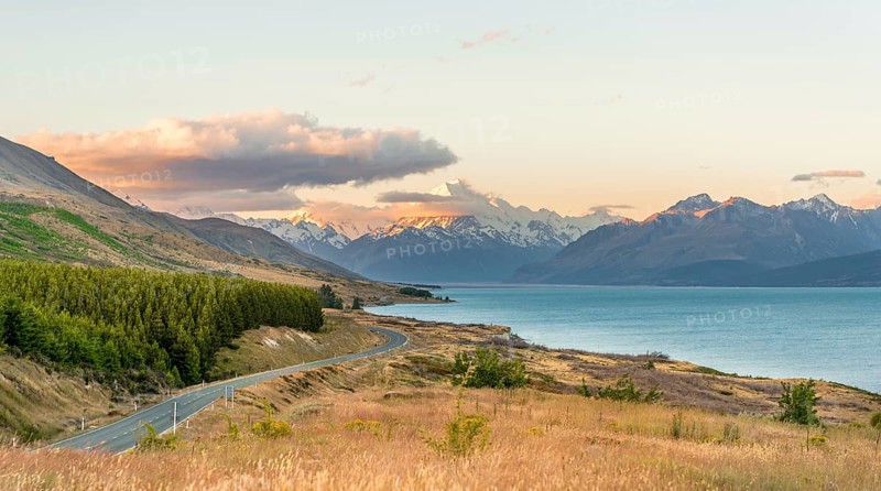 Road with view of Mount Cook
