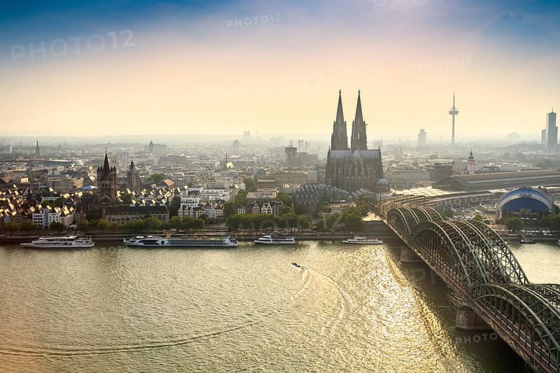 Cityscape with Hohenzollern Bridge and Cathedral