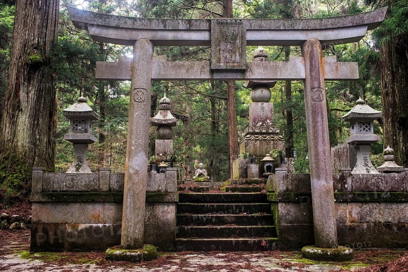 Graves on the cemetery of Koya-san