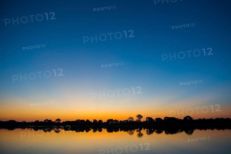 River landscape with Rio Negro at sunset