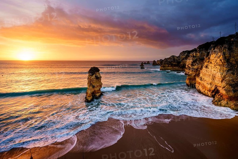 Sunrise on the beach Praia da Dona Ana